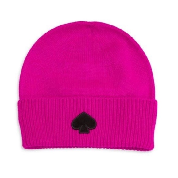 Kate Spade Flocked Ribbed Spade Beanie - Picture 2 of 5